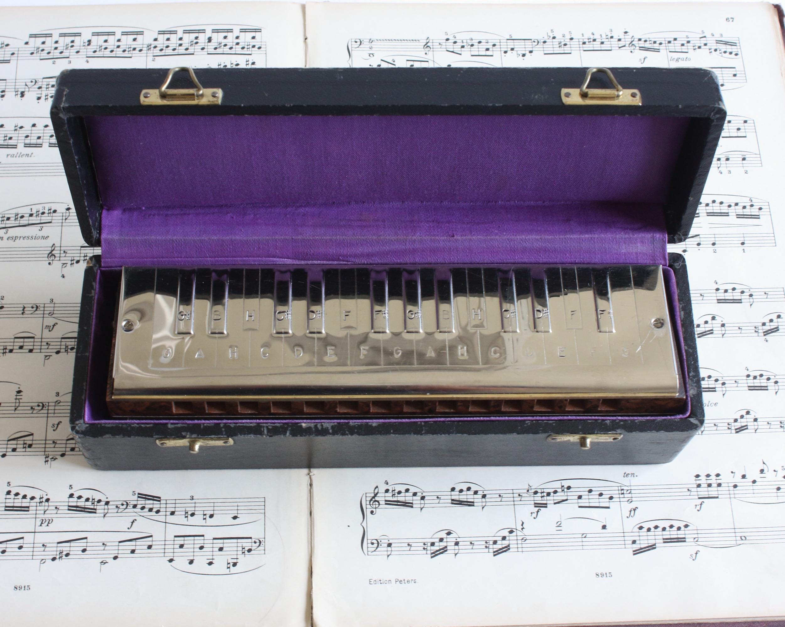 Hohner Chromatica No 264 Double Bass Harmonica, Rare With Original