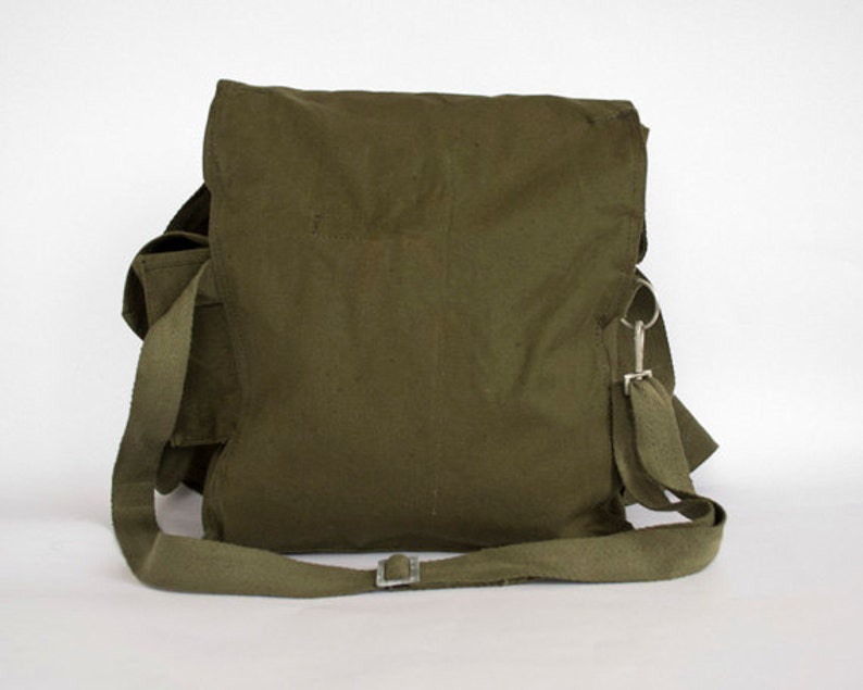 Vintage Military Bag 1960's Green Cotton Canvas Messenger | Etsy