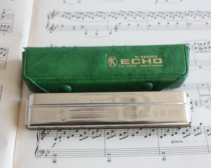 Hohner ECHO 2309 Vintage Harmonica M. Honher Key of C Single Sided Echo