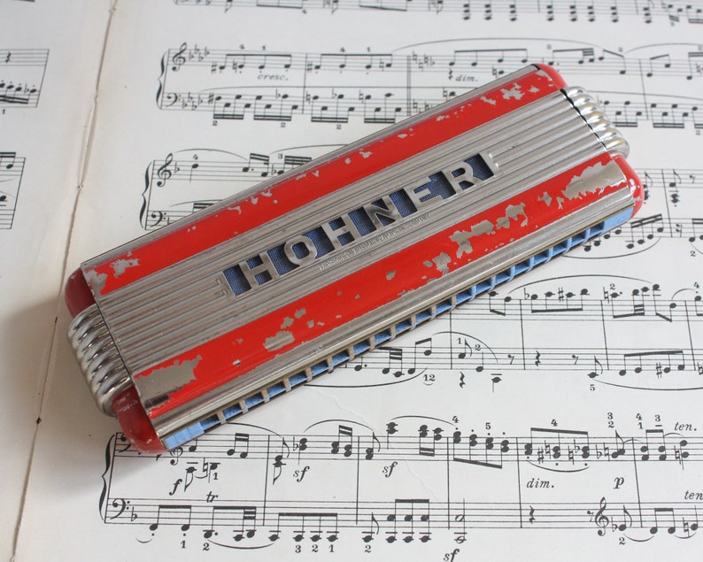 Harmonica Hohner Echo Elit Vintage Double Sided Mouth Organ Etsy