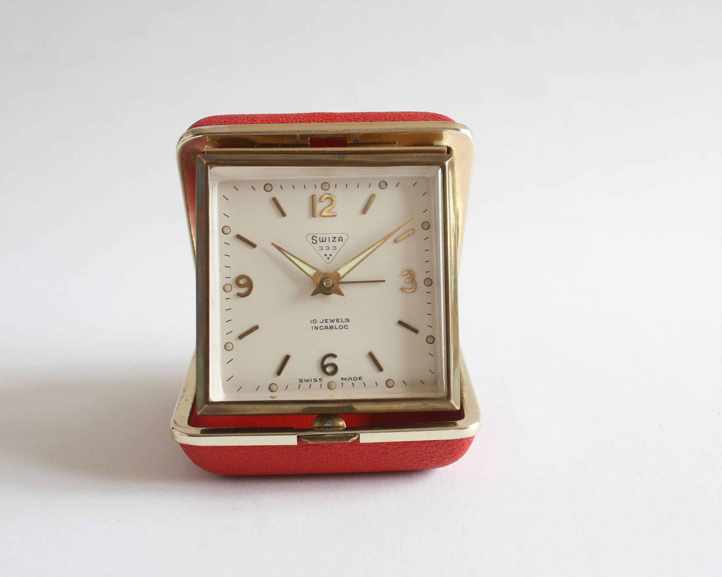 ヴィンテージ目覚まし時計 Swiza、スイス製目覚まし時計、高級