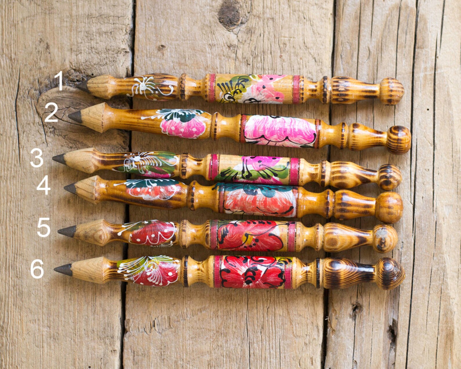 Vintage Wooden Hand Painted Pencil Souvenir Collectibles Etsy