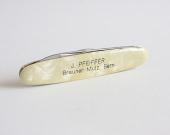 Vintage Folding Pocket Knife with Mother of Pearl Effect, Pen Knife, Camping, Fishing