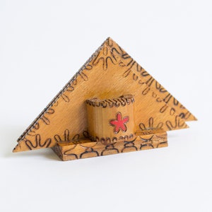 Vintage Wooden Napkins and Toothpick Holder, 50&#39;s Vintage Collectibles, Tableware, Dinnerware