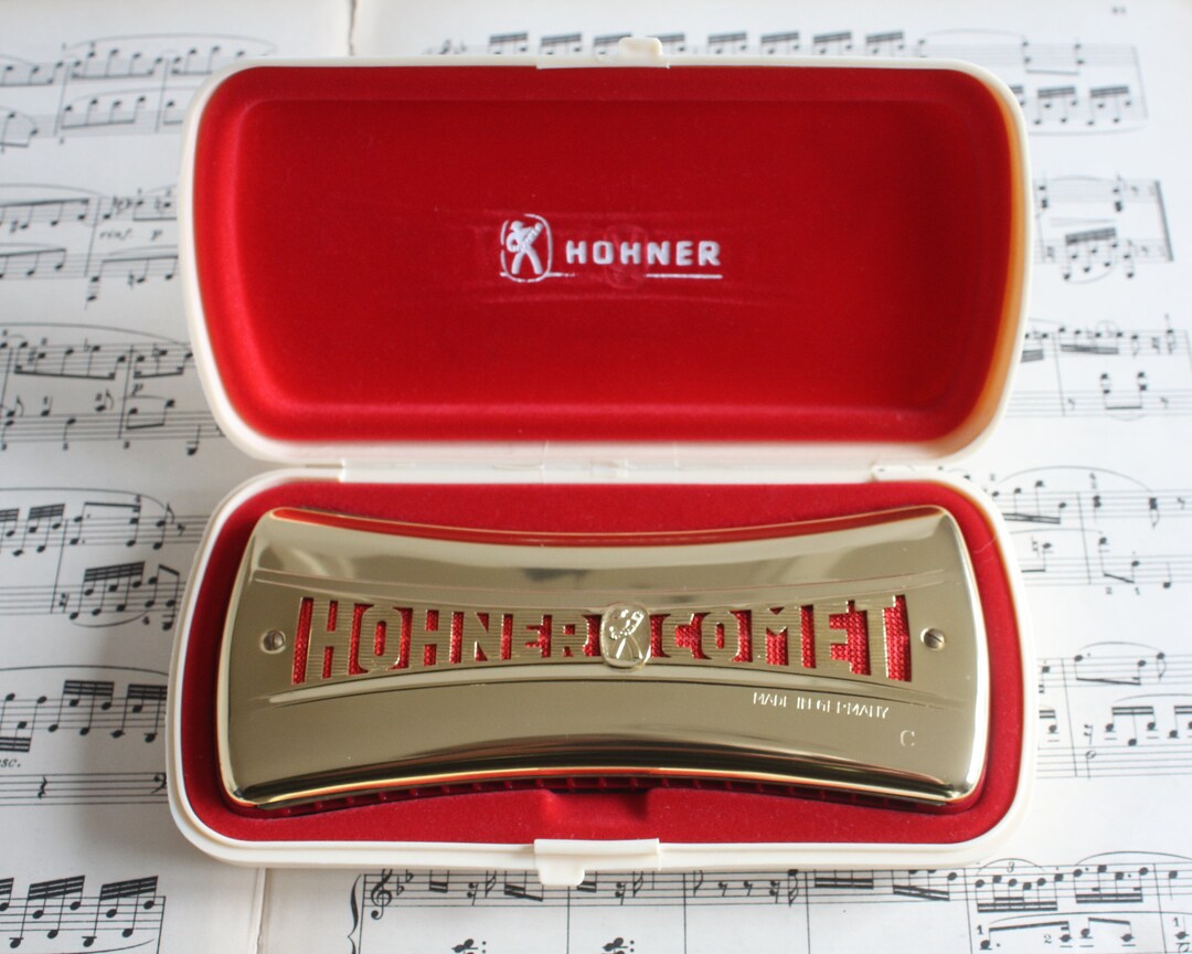 Harmonica Hohner Comet With Original Box, Key C and Key F, Vintage