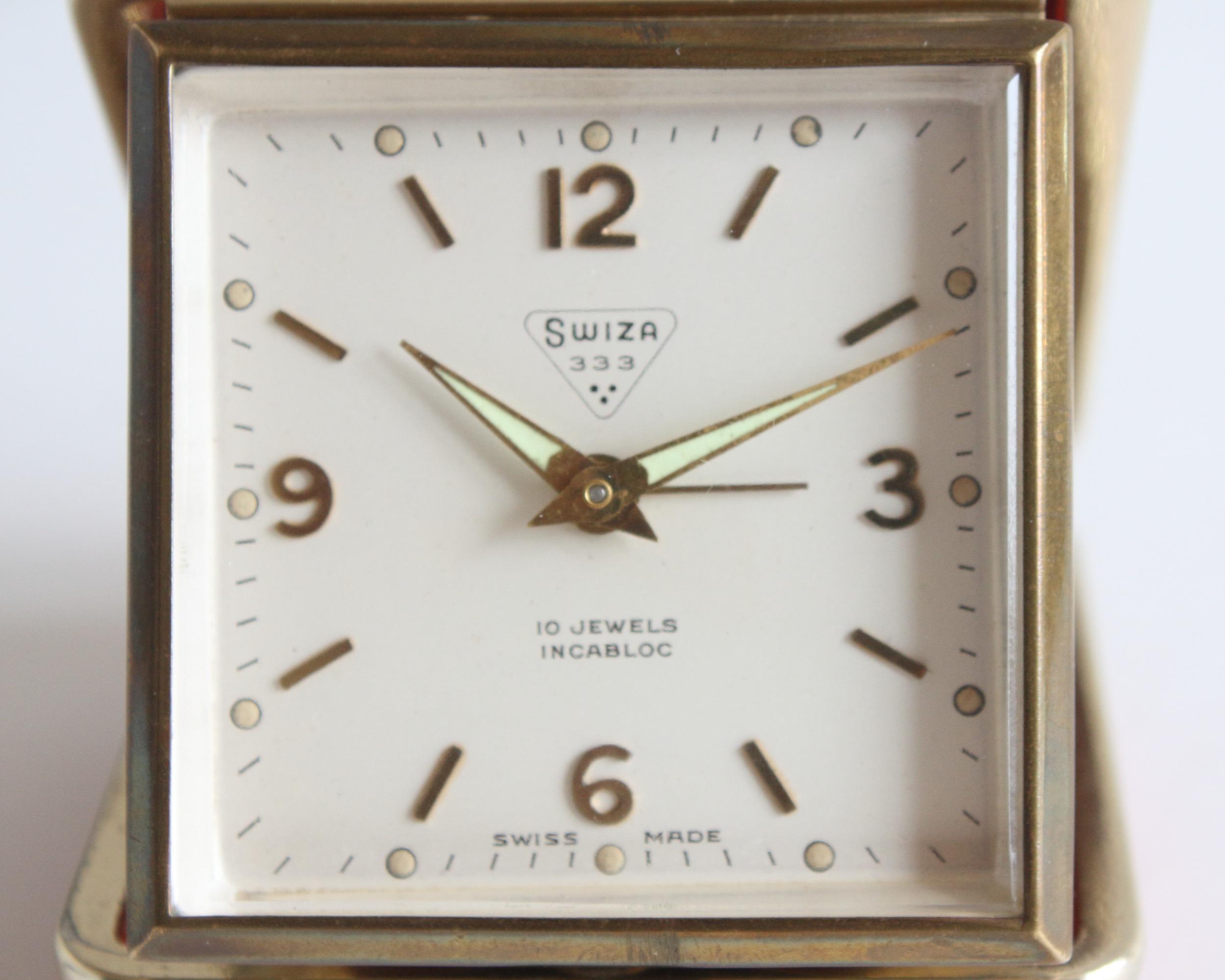 ヴィンテージ目覚まし時計 Swiza、スイス製目覚まし時計、高級