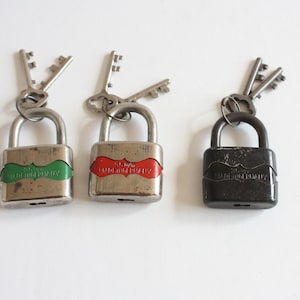 Vintage Padlock 1 pcs. - Old German Padlock -Working Padlock with Keys - Vintage 1950&#39;s German Padlock - Steampunk,  Industrial