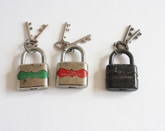 Vintage Padlock 1 pcs. - Old German Padlock -Working Padlock with Keys - Vintage 1950's German Padlock - Steampunk,  Industrial