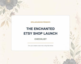Lista kontrolna uruchomienia sklepu Etsy do druku, planer dla małych firm, cyfrowy zeszyt ćwiczeń dla sprzedawców produktów