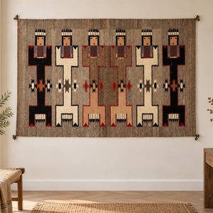 Tapis navajo Yei Bi Chei en laine tissée à la main (122 x 183 cm), tapisserie tribale, tapis décoratif mural, tapis d'intérieur, tapis en laine, fabriqué sur commande