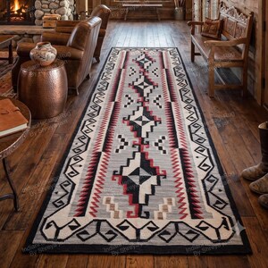 3x12 Southwestern Rug Navajo Inspired Handwoven Look Carpet Western Decor Diamond Geometric Area Carpet