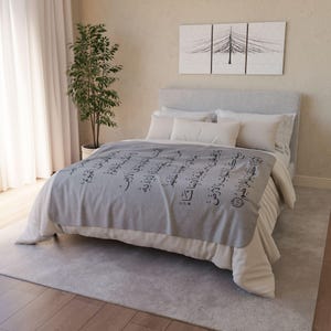 Ayatul Kursi Islam Muslim Arabic Script Fleece Sherpa Blanket | Islamic Verse Throw