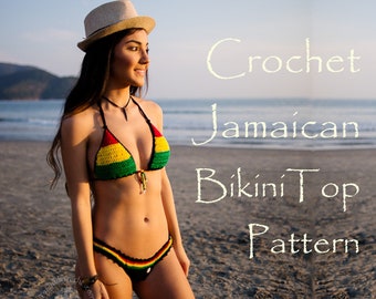 Rasta Bikini Top | Bikini Top Pattern | Bikini Pattern | Reggae Bikini | Crochet Bikini PDF | Crochet Bikini | Crochet Rasta Bikini | Bikini