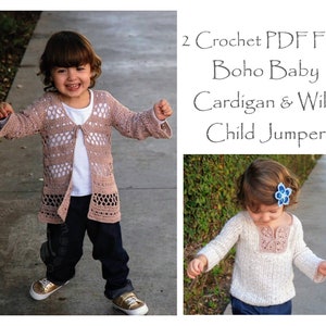 Easy Crochet Patterns Cardigan & Jumper ages 1-5 | Crochet Cardigan | Crochet Sweater | Crochet Patterns | Crochet | Pattern | Crochet PDF