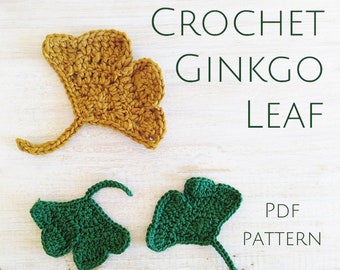 Crochet Leaf Pattern - Ginkgo Leaf including step by step written | photo tutorial