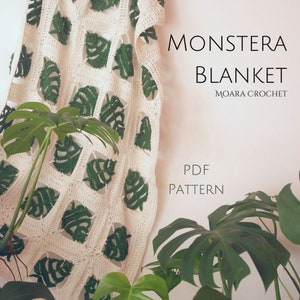 Crochet Monstera Pattern - Monstera Granny square pattern & blanket including step by step written | photo tutorial