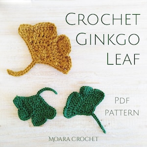 Crochet Leaf Pattern - Ginkgo Leaf including step by step written | photo tutorial