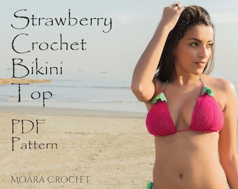 Erdbeer Bikini | Gehäkeltes Bikini Top | Häkelanleitung | Bikini-Oberteil | PDF Häkelbikini | Häkel Top Muster | gehäkelt | Gehäkelter Bikini