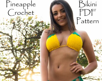 Bikini de piña / Patrón de crochet / Patrón de bikini / Bikini de crochet / Traje de baño de crochet / Top de bikini de crochet / Bikini de crochet / Crochet
