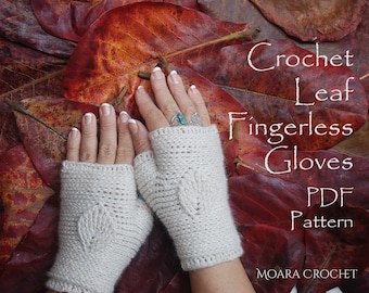 Leaf Fingerless Gloves | Crochet Gloves | Easy Crochet Pattern | Wrist Warmers | Gloves Pattern | Crochet Pattern |Crochet | Crochet Mittens