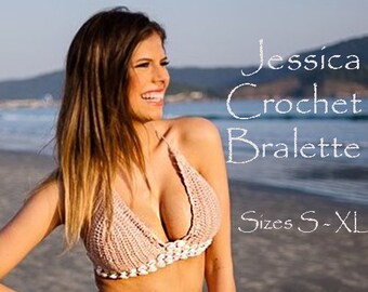 Jessica Crochet Bikini Top Pattern | Bralette Pattern | Crop Top Pattern | Halter Top Pattern | Crochet Bralette | DIGITAL DOWNLOAD