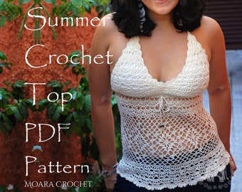 Bohemian Crochet Top Pattern | Crochet Tutorial Row by Row in English | Halter Top Pattern | Crochet Top | Crochet Pattern |Summer Crochet