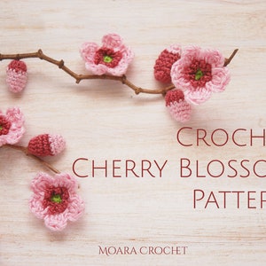 Crochet Cherry Blossom Pattern - Easy step by step crochet flower pattern with photos.