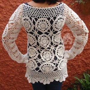 Tunika Muster | Häkel Top Muster | Anleitung Reihe für Reihe in Englisch | Boho Häkelanleitung | Gehäkelter Pullover | Häkel Top Bild 5