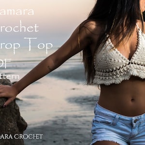 Bralette Pattern Tamara Crochet Bralette Crop Top Pattern Halter Top Pattern Crochet Halter Beach Top Pattern PDF Crochet Pattern image 1