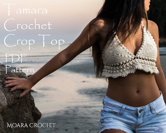 Bralette Pattern Tamara Crochet Bralette Crop Top Pattern Halter Top  Pattern Crochet Halter Beach Top Pattern PDF Crochet Pattern 