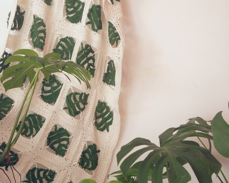 Crochet Monstera Pattern Monstera Granny square pattern & blanket including step by step written photo tutorial image 3