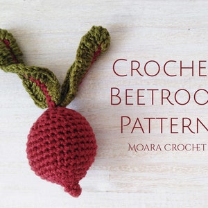 Crochet Beetroot Pattern - Make your own crochet root vegetable, great as a Montessori learning toy for children. PATTERN ONLY.