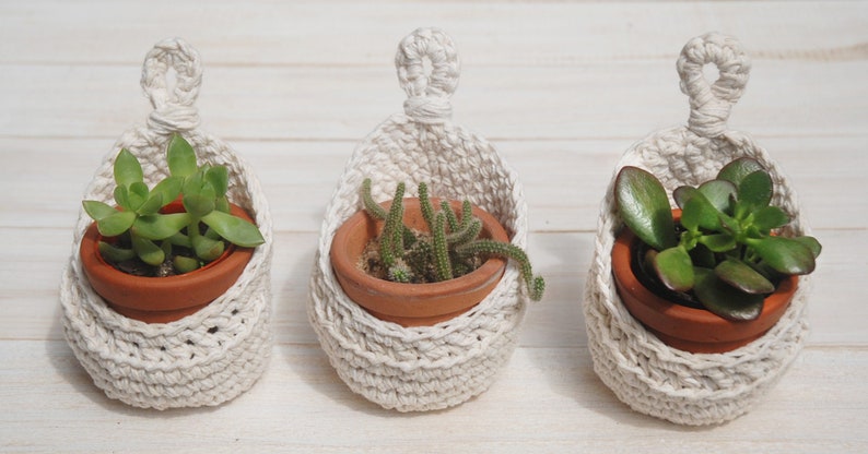 Crochet Hanging Basket Crochet Pod Crochet Basket Planter Pattern Crochet Pattern Air Plant Pattern Succulent Pot Crochet PDF image 8