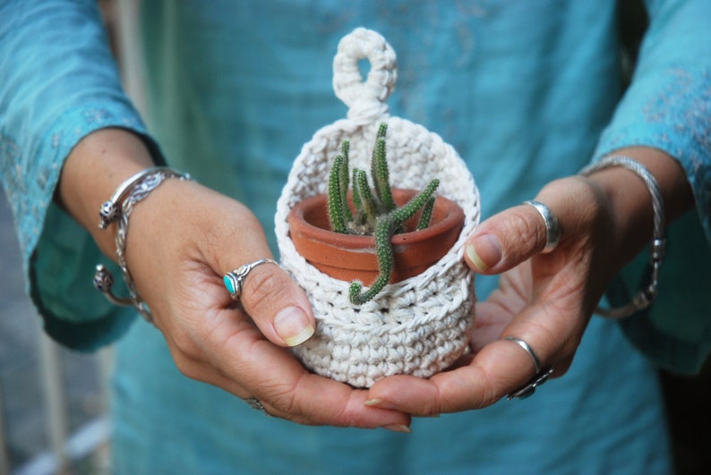 Crochet Hanging Basket Crochet Pod Crochet Basket Planter Pattern Crochet Pattern Air Plant Pattern Succulent Pot Crochet PDF image 7