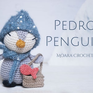 Pedro Pengunin Crochet Pattern - including crochet hat, scarf, bag & fish pattern.