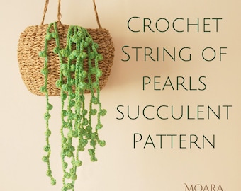 Crochet String of Pearl Succulent Pattern - Step by step crochet pattern with written | photo tutorial.