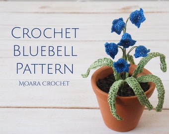 Crochet Bluebell Flower Pattern - Easy step by step crochet flower pattern with photos.
