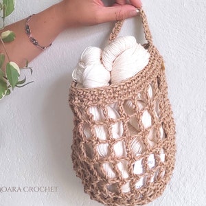 Crochet Hanging Basket PDF Pattern in two sizes step by step written photo tutorial image 4