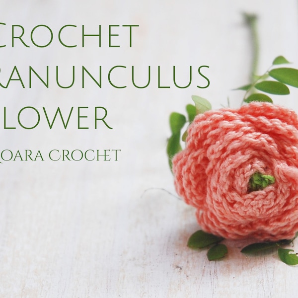 Crochet Ranunculus Flower - Easy Crochet Rose - Step by step crochet flower pattern with written | photo tutorial.