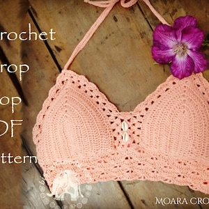 Crop Top Pattern | Crochet Pattern | Halter Top Pattern | Bralette Pattern | Crochet PDF | Crochet | Crochet Bralette | Crochet Top Pattern
