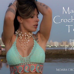 Halter Top Pattern | Crop Top Pattern | Crochet Crop Top | Bralette Pattern | Crochet Pattern | Crochet | Crochet PDF | Crochet Top Pattern