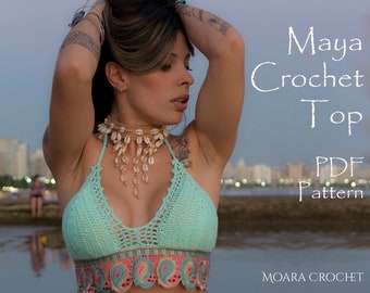 Halter Top Pattern | Crop Top Pattern | Crochet Crop Top | Bralette Pattern | Crochet Pattern | Crochet | Crochet PDF | Crochet Top Pattern