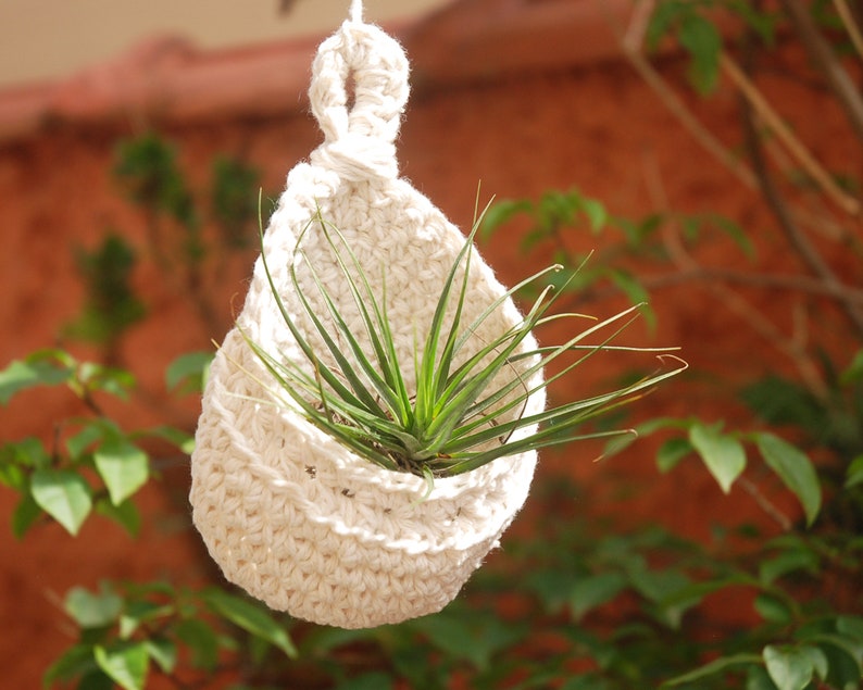 Crochet Hanging Basket Crochet Pod Crochet Basket Planter Pattern Crochet Pattern Air Plant Pattern Succulent Pot Crochet PDF image 3