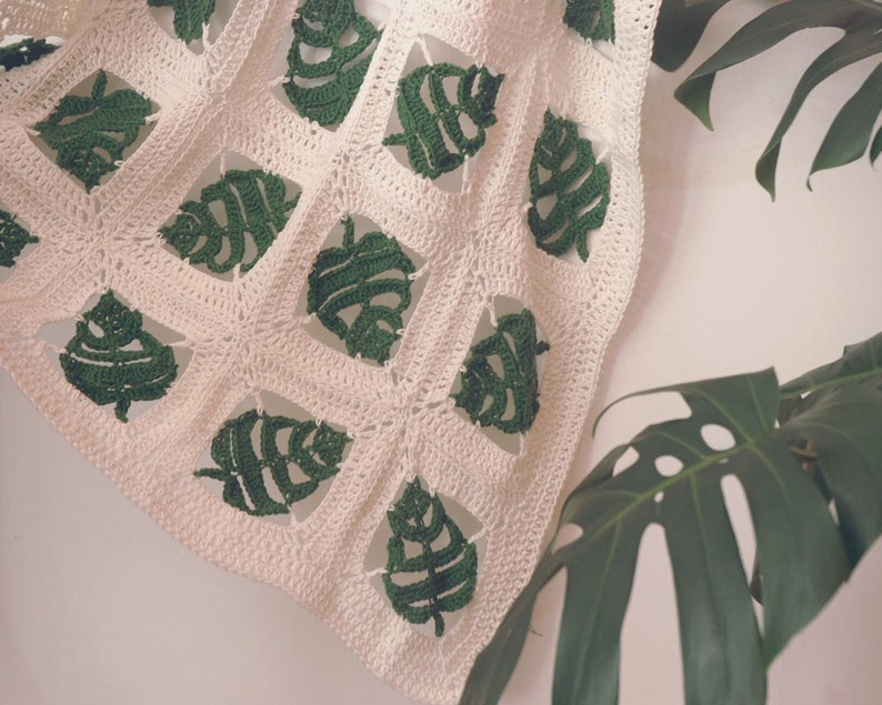 Crochet Monstera Pattern Monstera Granny square pattern & blanket including step by step written photo tutorial image 4