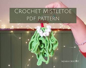 Crochet Mistletoe Pattern including berries- Step by step Crochet PDF Pattern