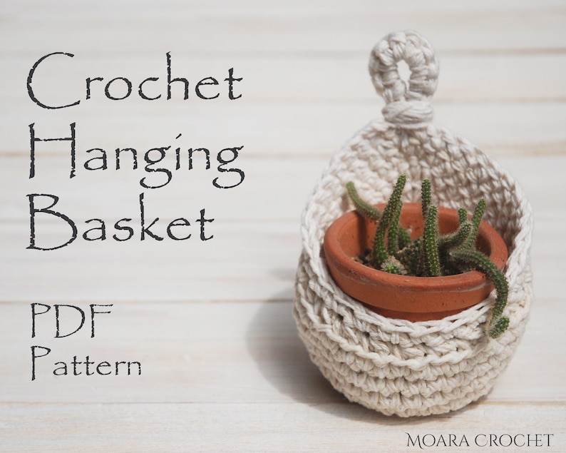 Crochet Hanging Basket Crochet Pod Crochet Basket Planter Pattern Crochet Pattern Air Plant Pattern Succulent Pot Crochet PDF image 1