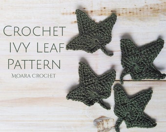 Crochet Ivy Leaf Pattern - Easy step by step crochet pattern with written | photo tutorial.