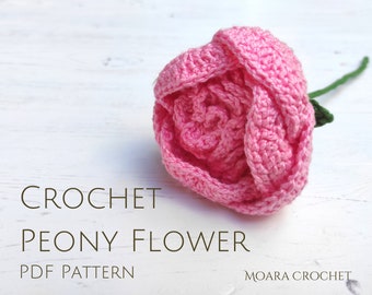 Crochet Peony Flower Pattern - Step by step written crochet flower pattern with lots of photos.