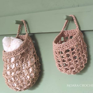 Crochet Hanging Basket PDF Pattern in two sizes step by step written photo tutorial image 6