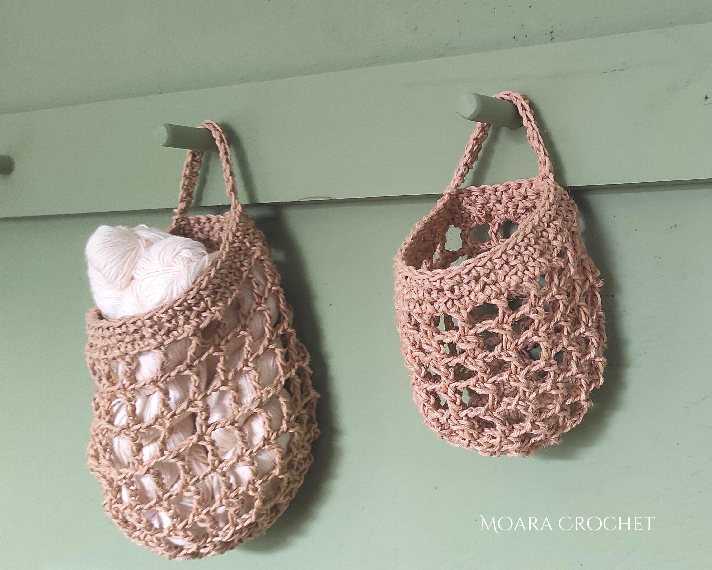 Crochet Hanging Basket PDF Pattern in Two Sizes- Step by Step Written ...